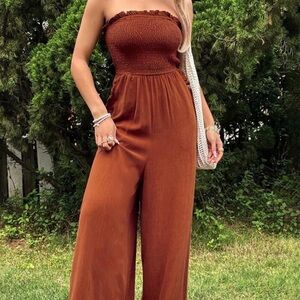 Strapless brown jumpsuit | Marshalls